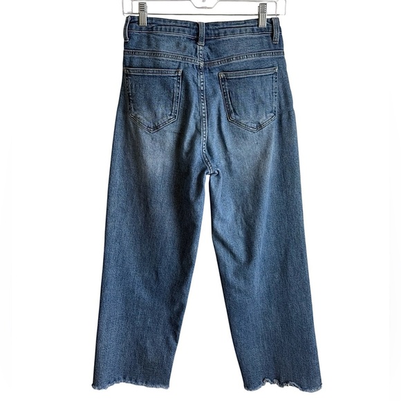 OAK + FORT Wide Leg High Rise 25” Crop Denim Jeans Size 26/Medium - Picture 2 of 10